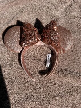 Disney Rose Gold Sequin Minnie Ears Headband